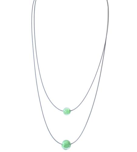 Edelstahl-Muranoglas-Kette, emerald