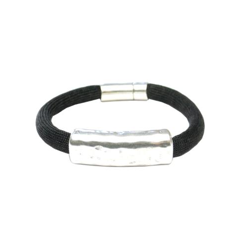 Viskose-Perlon-Armband, schwarz